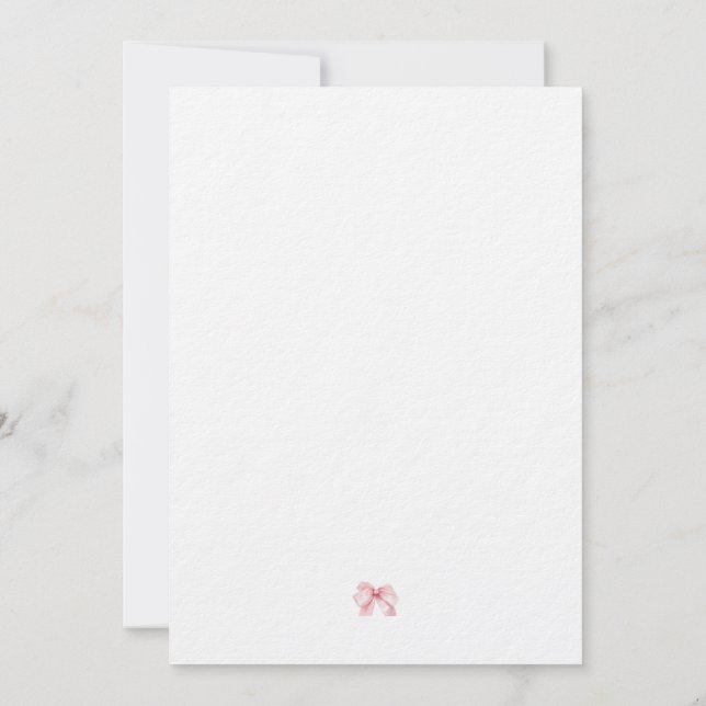 Pink Bow Invitation (Back)