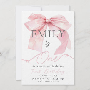 Pink Bow Invitation