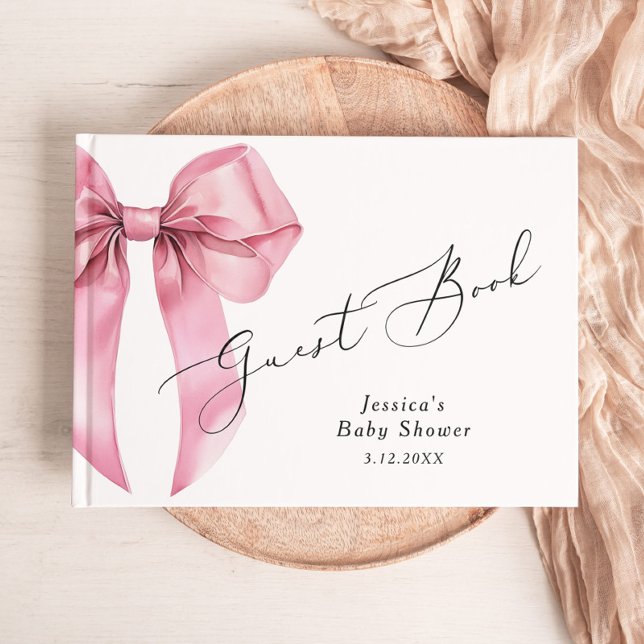 Pink Bow It's a girl Baby shower Guest Book (Creator Uploaded)