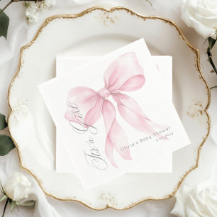 Pink Bow It's a girl Baby shower Napkin