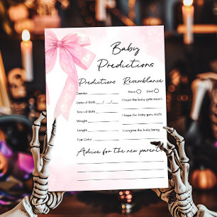 Pink Bow Little Boo Baby Predictions Game