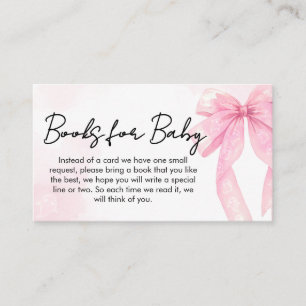 Pink Bow Little Boo Baby Shower Books for Baby Enclosure Card