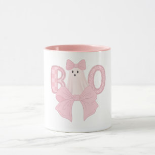 Pink Bow Little Boo Girl's Halloween Mug