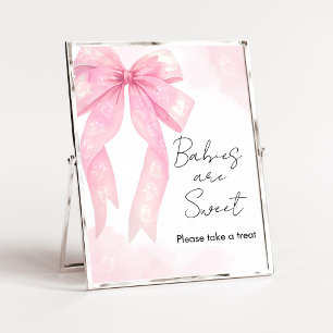 Pink Bow Little Boo Shower Babies are Sweet Sign