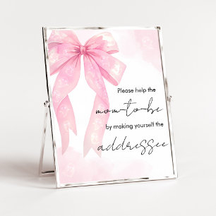 Pink Bow Little Boo Shower Envelope Station Sign