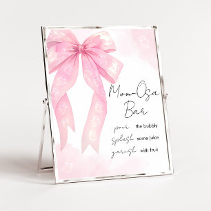 Pink Bow Little Boo Shower Mum Osa Bar Sign