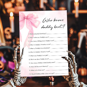 Pink Bow Little Boo Who Knows Daddy Best Game