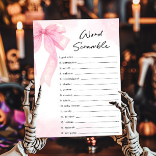 Pink Bow Little Boo Word Scramble Game