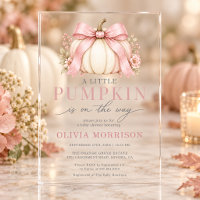 Pink Bow Little Pumpkin on the Way Baby Shower