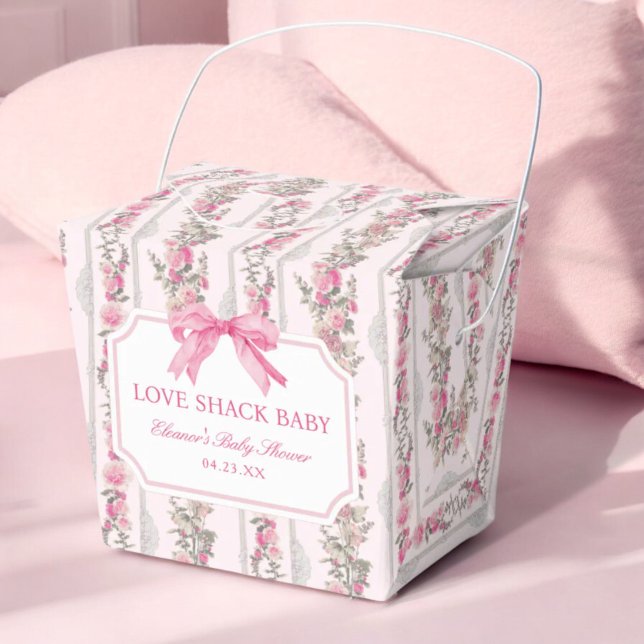 Pink Bow Love Shack Baby Shower Favours Favour Box (Creator Uploaded)