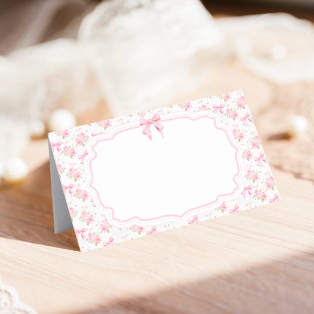 Pink Bow Love Shack Elegant Place Place Card (Creator Uploaded)