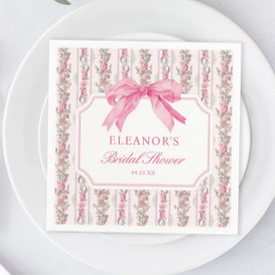 Pink Bow Love Shack Fiancé Bridal Shower Favours Napkin