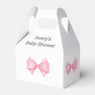 Pink Bow Modern Girl Baby Shower Favour Box