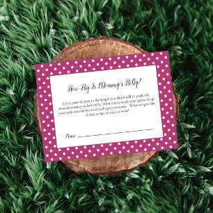Pink Bow Mum's Belly Size Shower Game Enclosure Card