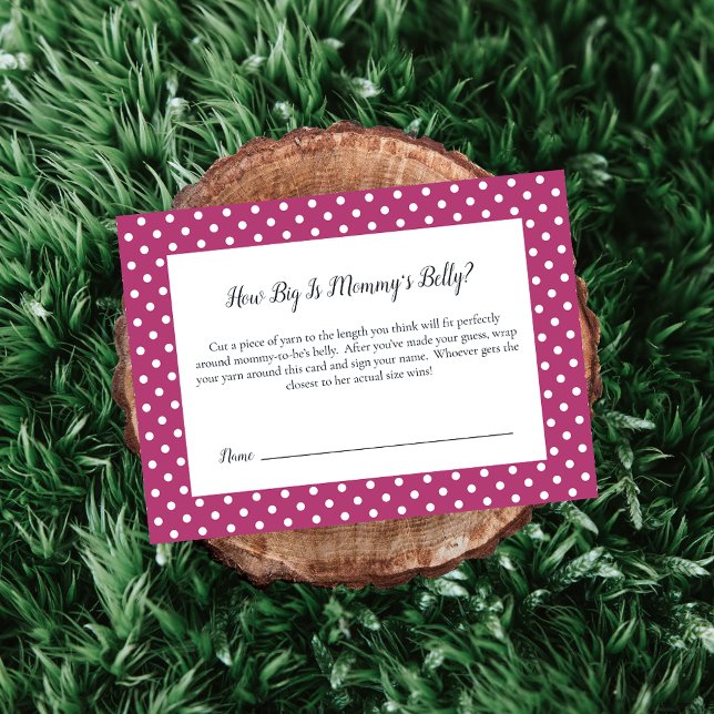 Pink Bow Mum's Belly Size Shower Game Enclosure Card (Creator Uploaded)