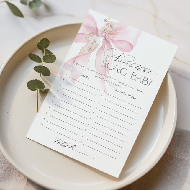 Pink Bow Name that song baby shower game (Creator Uploaded)