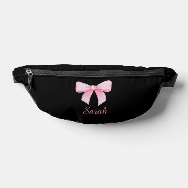 Pink Bow Name Tote  Bachelorette Bridesmaid gift Bum Bags (Lay Down)