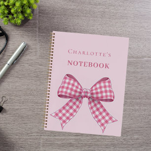 Pink bow notebook