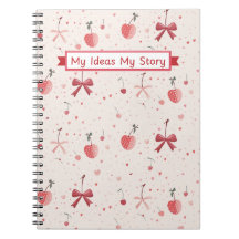 Pink Bow Notebook – Cute Coquette Aesthetic 
