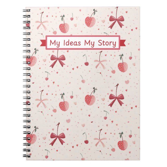 Pink Bow Notebook – Cute Coquette Aesthetic  (Front)