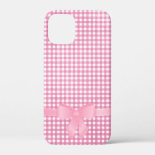 pink bow on gingham Case-Mate iPhone case