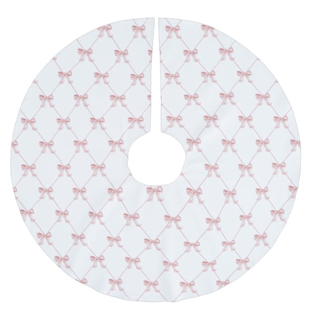 Pink Bow pattern Tree Skirt (Front)