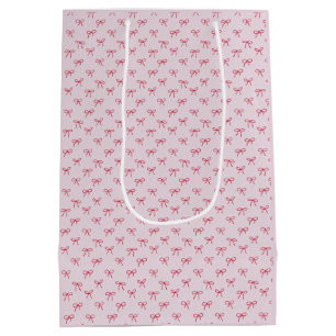 pink bow pattern Valentine's Day Medium Gift Bag