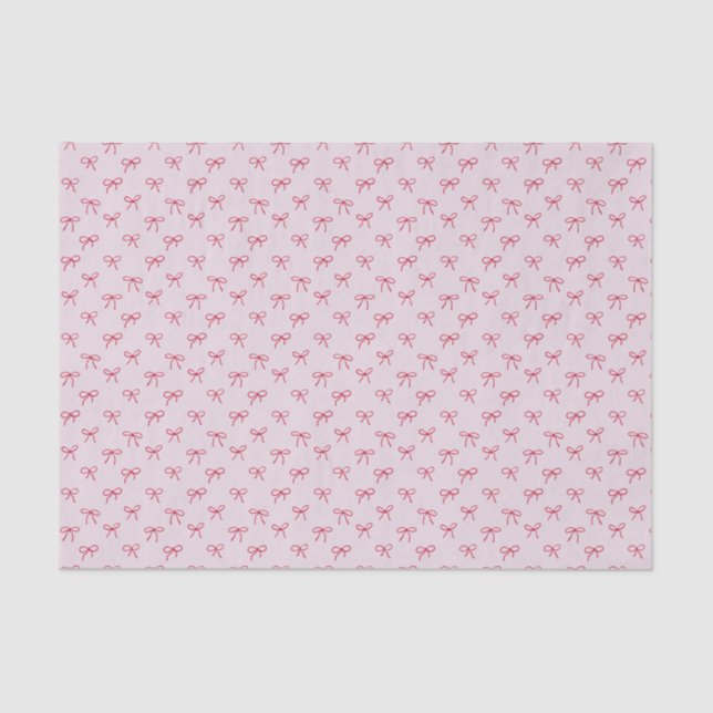  pink bow pattern Valentine's Day  Tissue Paper (Front)
