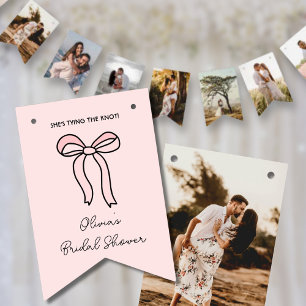 Pink Bow Personalised Bridal Shower Photo Banner