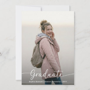 Pink Bow Photo Graduation Party Invitation