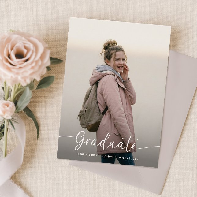 Pink Bow Photo Graduation Party Invitation (Creator Uploaded)