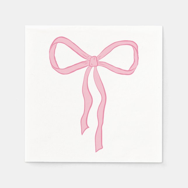 Pink Bow, Pink Ribbon Napkin (Front)