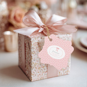 Pink Bow Polka Dot Baby Shower Baby Girl Coquette Favour Tags