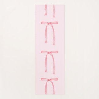 Pink bow preppy girly grandmillenial yoga mat