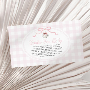 Pink Bow Pumpkin Baby Shower Books For Baby Enclosure Card