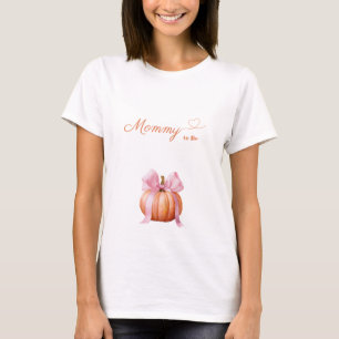 Pink Bow Pumpkin Mummy to Be T-Shirt