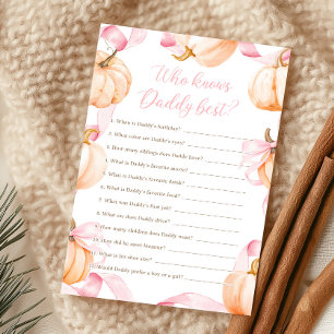 Pink Bow Pumpkin Who Knows Daddy Best Game