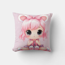 Pink Bow, Purple Dress, Big Eyes Cartoon