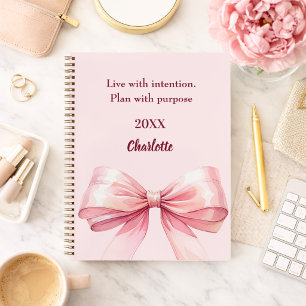Pink bow quote notebook