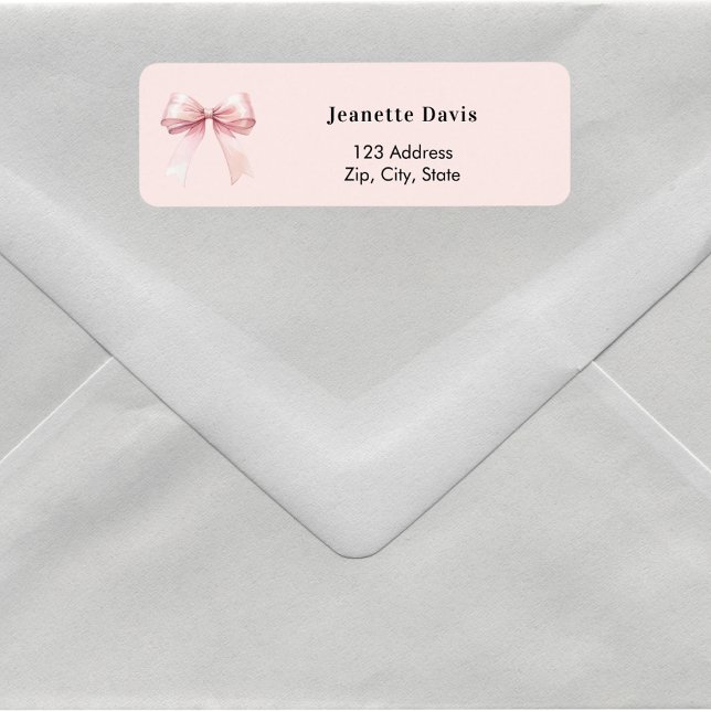 Pink bow return address  (Creator Uploaded)