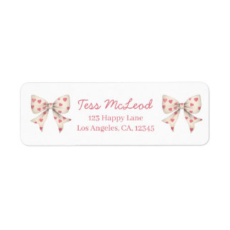 Pink Bow Return Address Labels