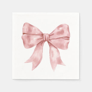 Pink Bow Ribbon Baby Shower Napkin