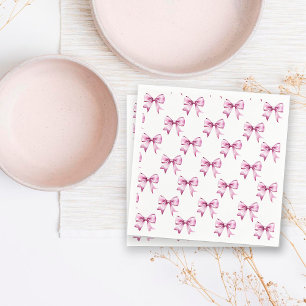 Pink Bow Ribbon Baby Shower Napkin