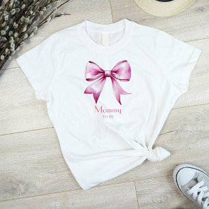Pink Bow Ribbon Mummy To Be T-Shirt