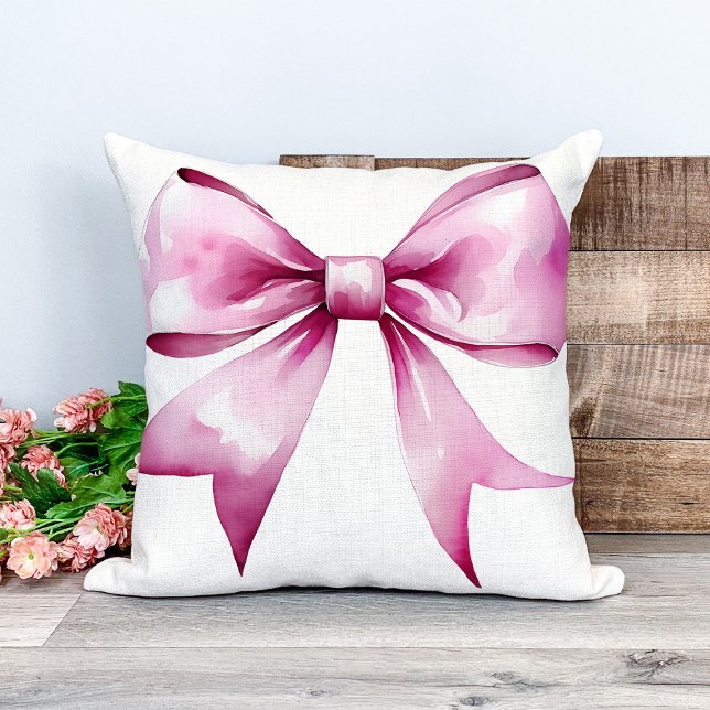 Pink Bow Ribbon Nursery Cushion (Creator Uploaded)