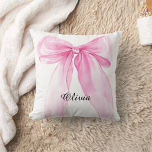 Pink Bow Ribbon Nursery Cushion
