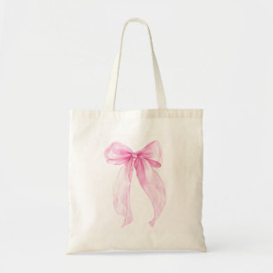 Pink Bow Ribbon Tote Bag
