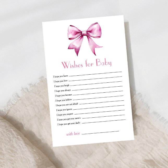 Pink Bow Ribbon Wishes for baby game (Creator Uploaded)