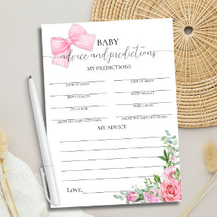 Pink Bow & Roses Coquette Predictions Advice Card