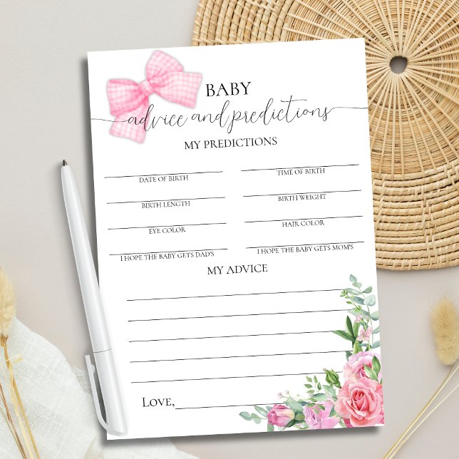 Pink Bow & Roses Coquette Predictions Advice Card (Creator Uploaded)